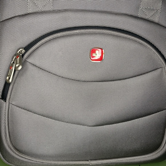 Swiss Gear Gray Briefcase Messenger Shoulder Bag Nylon Work School Carry On - Picture 2 of 7